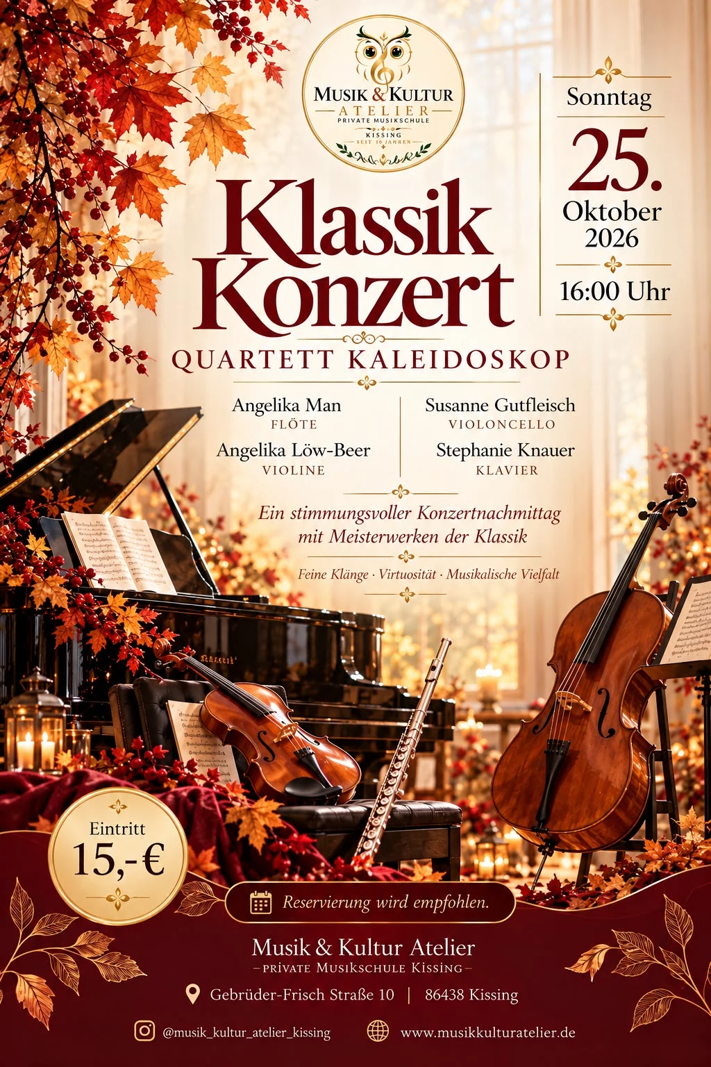 KALEIDOSKOP DER KLÄNGE – Konzertplakat (25. Oktober 2026)